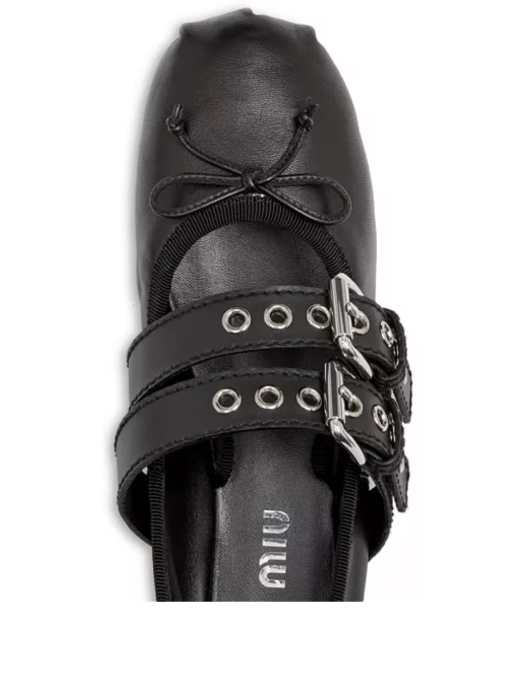 NWT Miu Miu Women’s Buckled Ankle Tie Ballet Flats sz35.5 - Picture 7 of 9